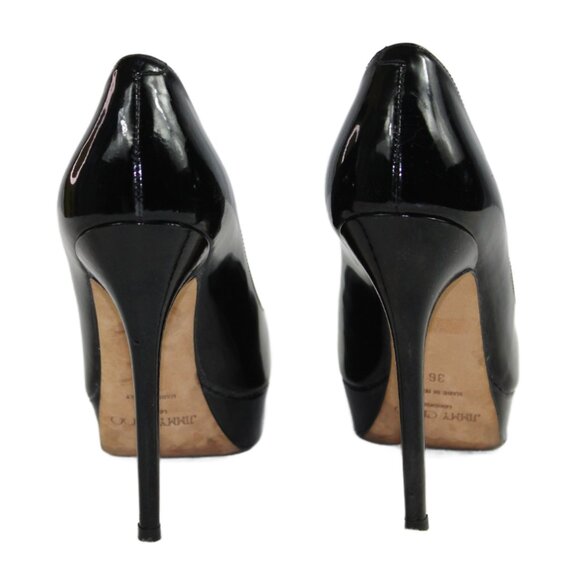 Jimmy Choo Cosmic Black Patent Leather Closed Toe Platform Stiletto, Size 36 (6) - Picture 8 of 9